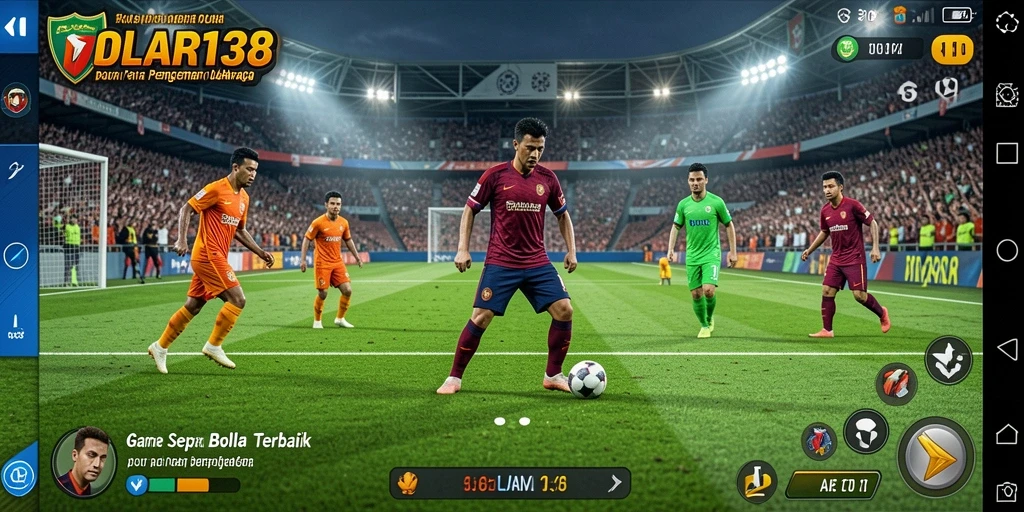 Tampilan gameplay DOLAR138 yang menampilkan aksi sepak bola yang mendebarkan.