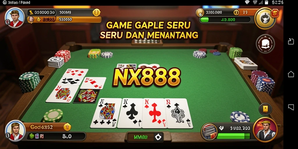 Gameplay seru Gaple di NX888 dengan tampilan grafis menarik.