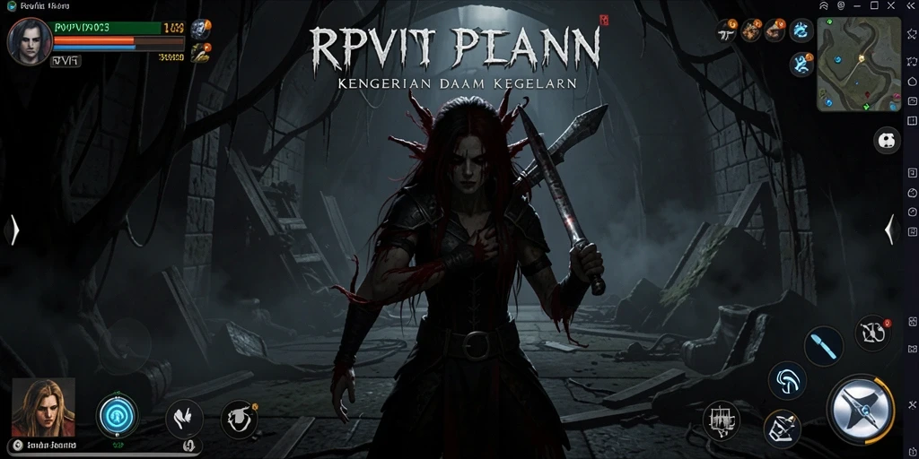 Screenshot gameplay RPVIP3 menunjukkan suasana Horror yang menegangkan.