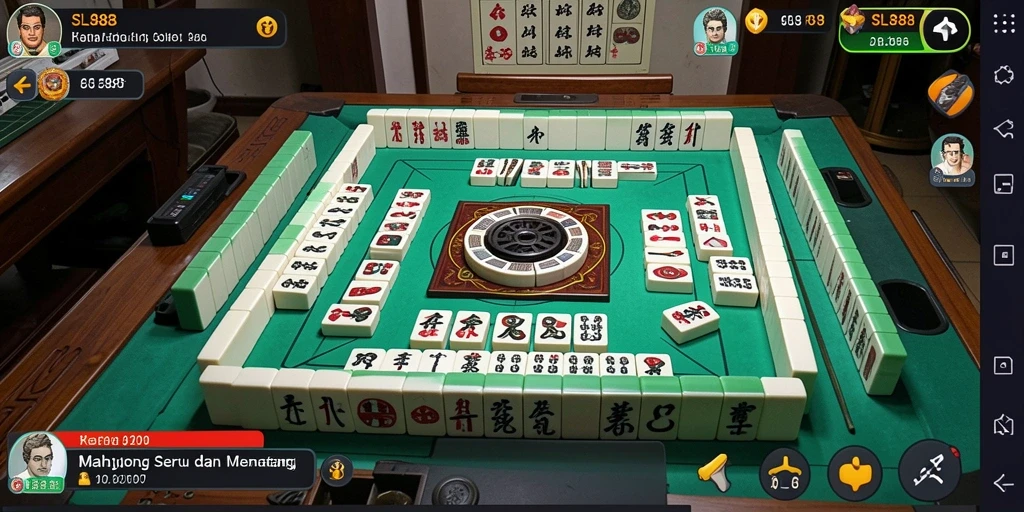 Tampilan gameplay SL888 yang menarik saat mencocokkan ubin Mahjong.