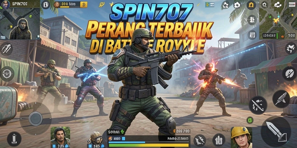 Tampilan gameplay SPIN707 yang mendebarkan dengan aksi Battle Royale.