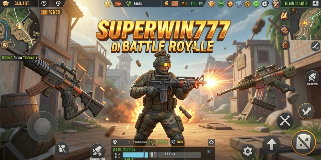 Gameplay intens SUPERWIN777 dengan pertempuran seru Battle Royale.