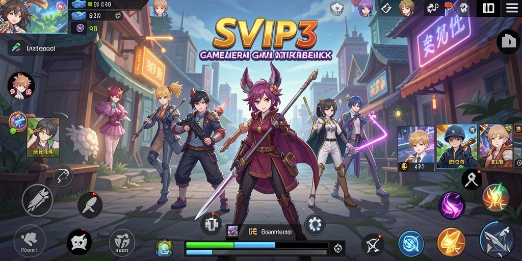 Tangkapan layar gameplay SVIP3 dengan karakter Anime menarik.